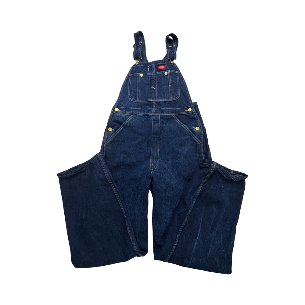 Dickies Overalls Mens 30x30 Blue Denim Carpenter Bib Utility Workwear Western